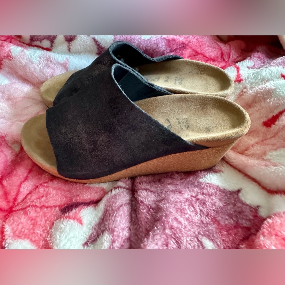 Birkenstock Papillio Wedge Namica Nubuck black size 41 10.5 -11 only wore twice